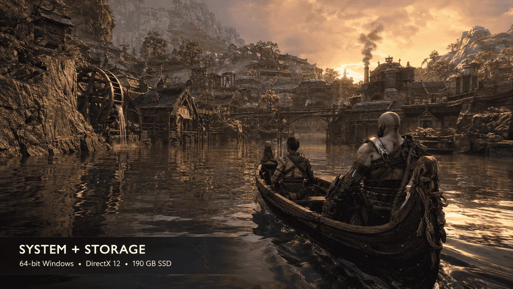 God of War Ragnarök requires Windows 10 20H1 64-bit, DirectX 12 and 190 GB of available SSD storage on PC.